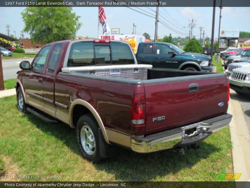 Dark Toreador Red Metallic / Medium Prairie Tan 1997 Ford F150 Lariat Extended Cab