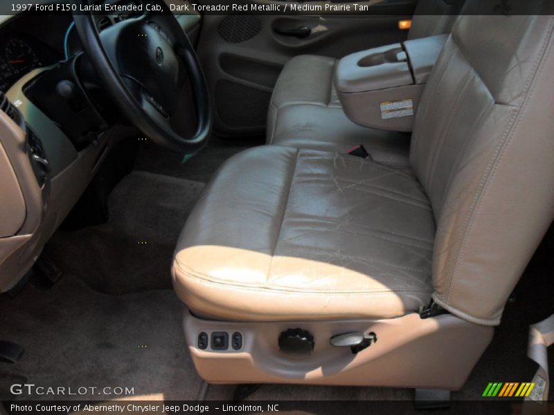 Dark Toreador Red Metallic / Medium Prairie Tan 1997 Ford F150 Lariat Extended Cab