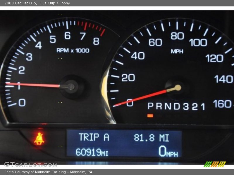Blue Chip / Ebony 2008 Cadillac DTS