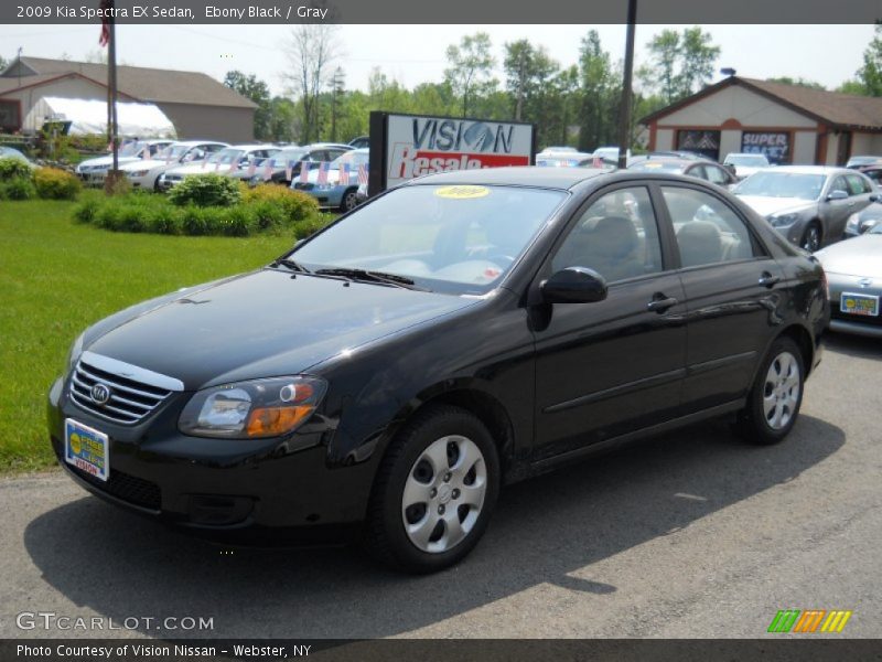 Ebony Black / Gray 2009 Kia Spectra EX Sedan