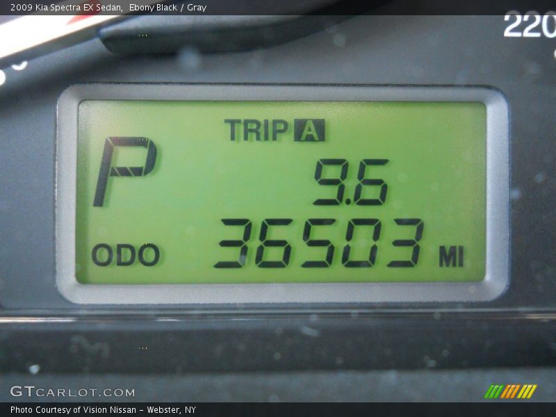 Ebony Black / Gray 2009 Kia Spectra EX Sedan