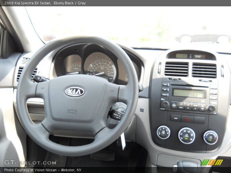 Ebony Black / Gray 2009 Kia Spectra EX Sedan