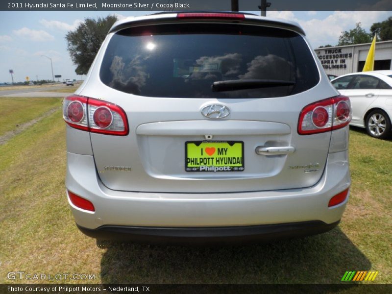 Moonstone Silver / Cocoa Black 2011 Hyundai Santa Fe Limited