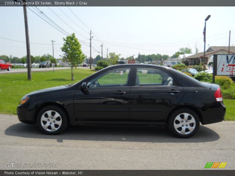 Ebony Black / Gray 2009 Kia Spectra EX Sedan
