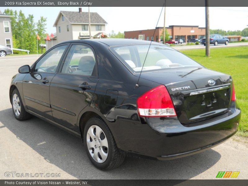 Ebony Black / Gray 2009 Kia Spectra EX Sedan