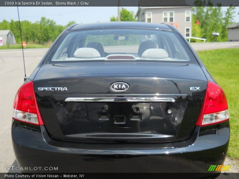 Ebony Black / Gray 2009 Kia Spectra EX Sedan
