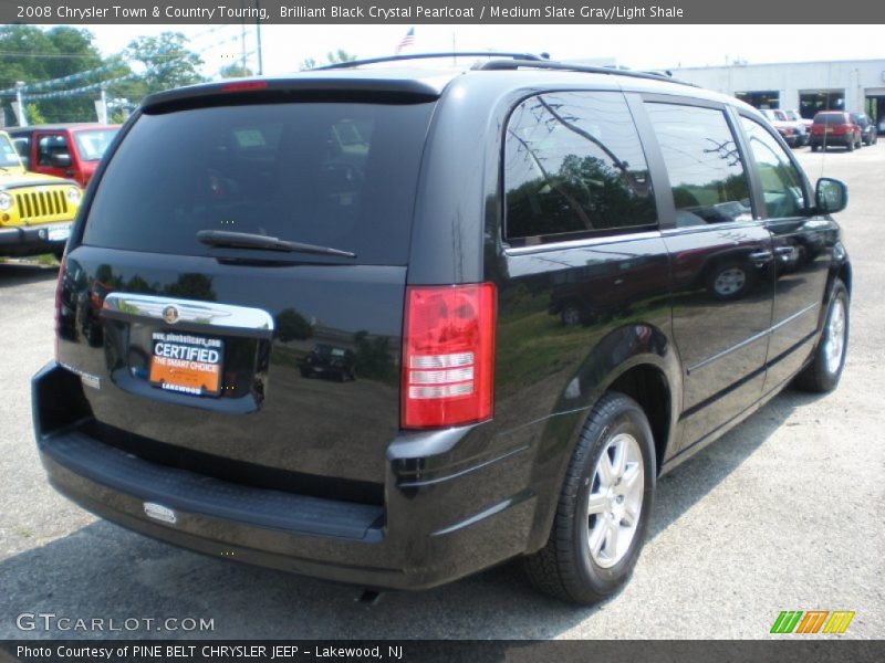 Brilliant Black Crystal Pearlcoat / Medium Slate Gray/Light Shale 2008 Chrysler Town & Country Touring