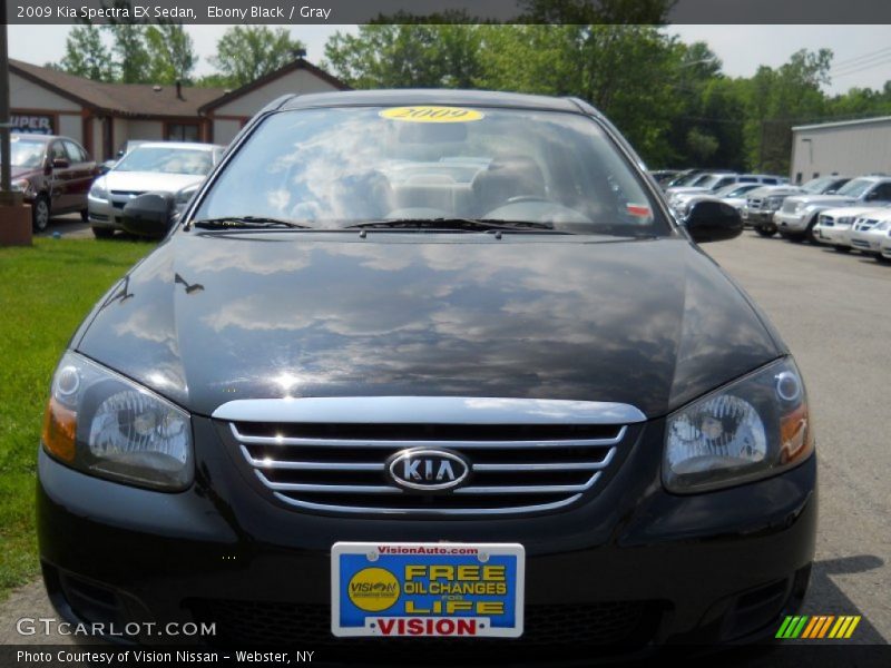 Ebony Black / Gray 2009 Kia Spectra EX Sedan