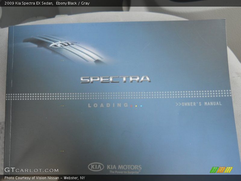 Ebony Black / Gray 2009 Kia Spectra EX Sedan
