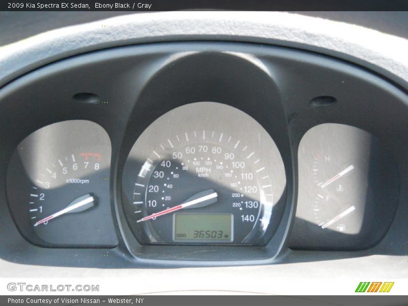 Ebony Black / Gray 2009 Kia Spectra EX Sedan