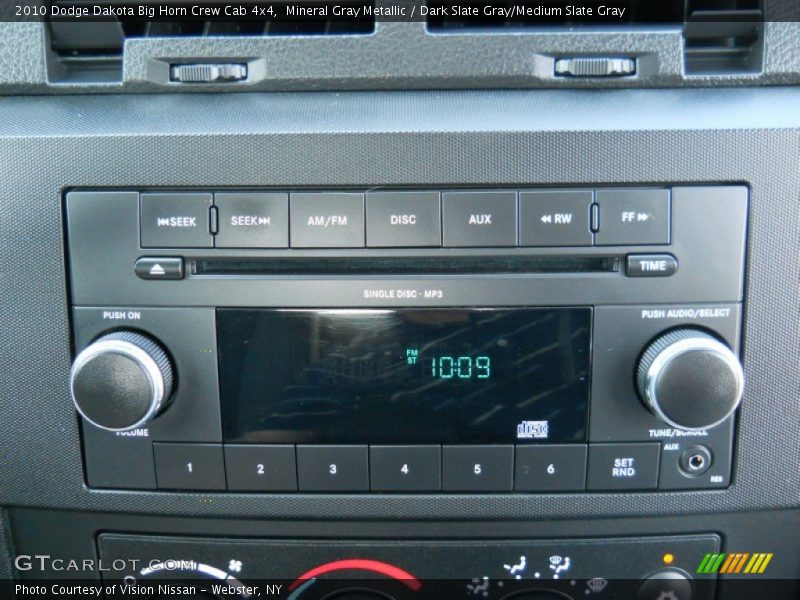 Mineral Gray Metallic / Dark Slate Gray/Medium Slate Gray 2010 Dodge Dakota Big Horn Crew Cab 4x4