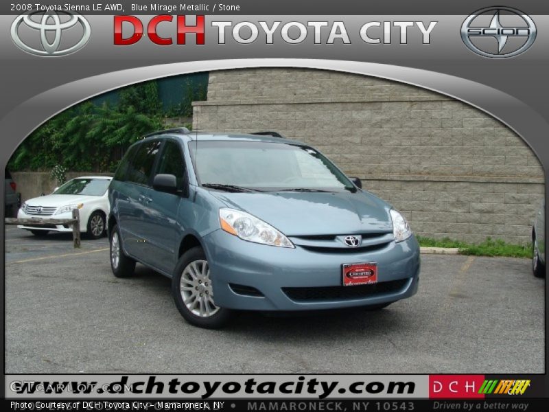Blue Mirage Metallic / Stone 2008 Toyota Sienna LE AWD