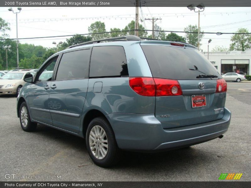 Blue Mirage Metallic / Stone 2008 Toyota Sienna LE AWD