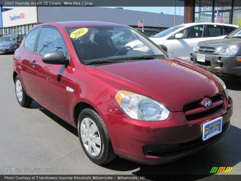 Wine Red / Gray 2007 Hyundai Accent GS Coupe