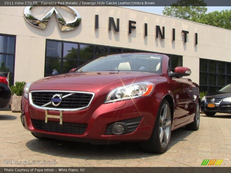 Flamenco Red Metallic / Soverign Hide Calcite Leather/Umbra Brown 2011 Volvo C70 T5