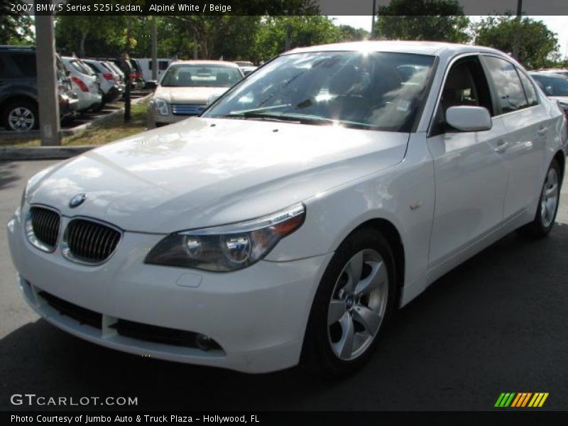 Alpine White / Beige 2007 BMW 5 Series 525i Sedan