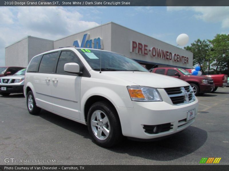 Stone White / Dark Slate Gray/Light Shale 2010 Dodge Grand Caravan SXT