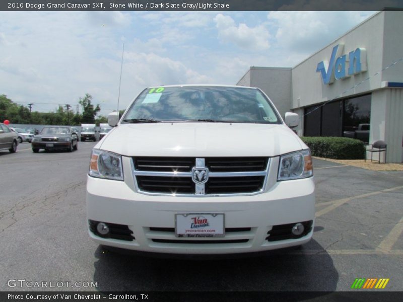 Stone White / Dark Slate Gray/Light Shale 2010 Dodge Grand Caravan SXT