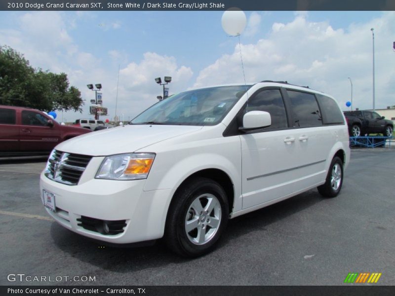 Stone White / Dark Slate Gray/Light Shale 2010 Dodge Grand Caravan SXT