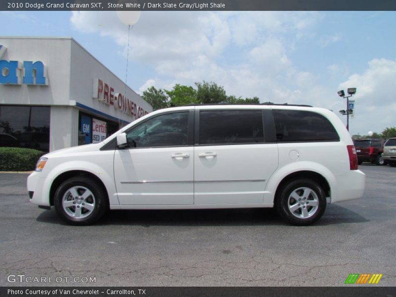 Stone White / Dark Slate Gray/Light Shale 2010 Dodge Grand Caravan SXT