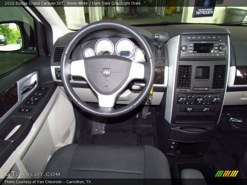 Stone White / Dark Slate Gray/Light Shale 2010 Dodge Grand Caravan SXT