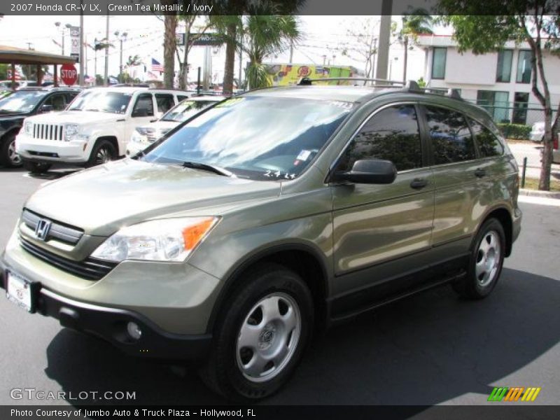 Green Tea Metallic / Ivory 2007 Honda CR-V LX