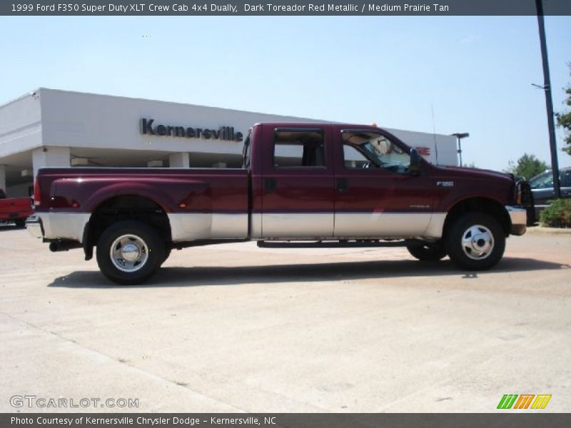Dark Toreador Red Metallic / Medium Prairie Tan 1999 Ford F350 Super Duty XLT Crew Cab 4x4 Dually