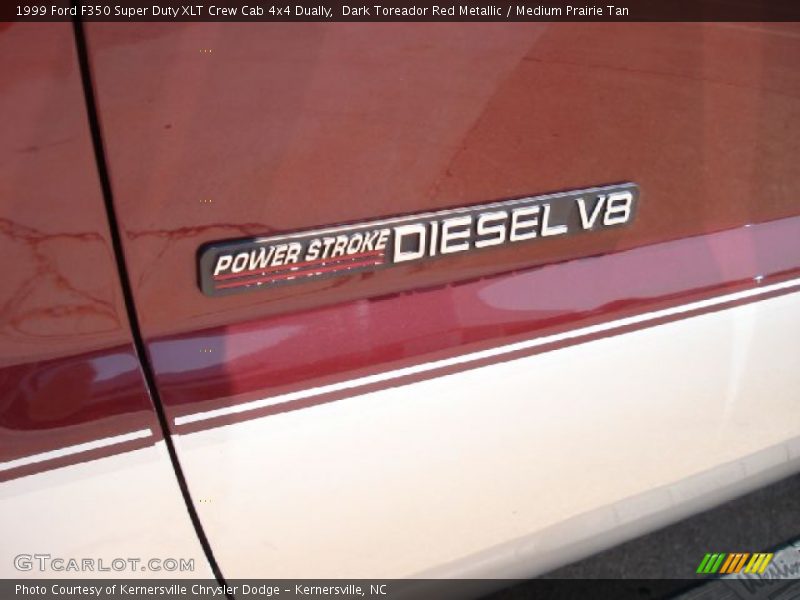 Dark Toreador Red Metallic / Medium Prairie Tan 1999 Ford F350 Super Duty XLT Crew Cab 4x4 Dually