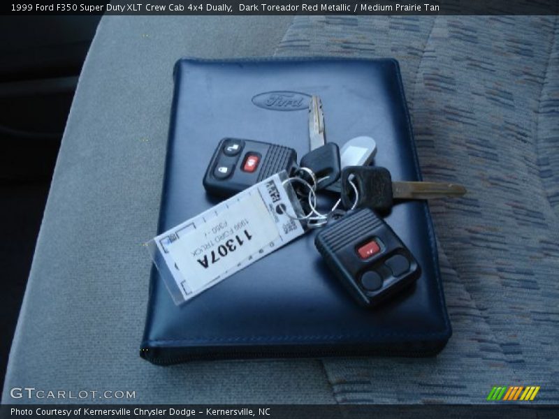 Dark Toreador Red Metallic / Medium Prairie Tan 1999 Ford F350 Super Duty XLT Crew Cab 4x4 Dually