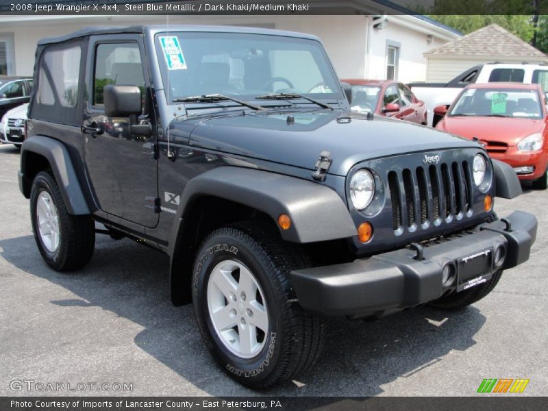 Steel Blue Metallic / Dark Khaki/Medium Khaki 2008 Jeep Wrangler X 4x4