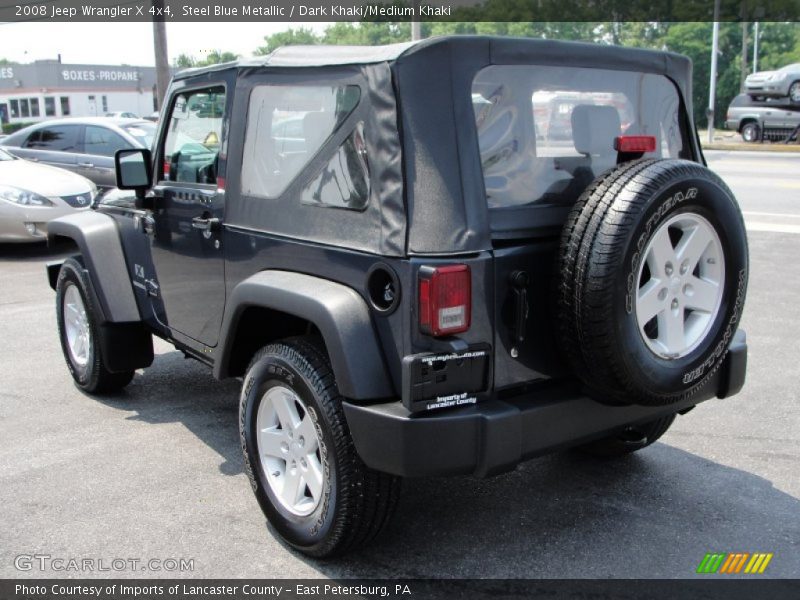 Steel Blue Metallic / Dark Khaki/Medium Khaki 2008 Jeep Wrangler X 4x4