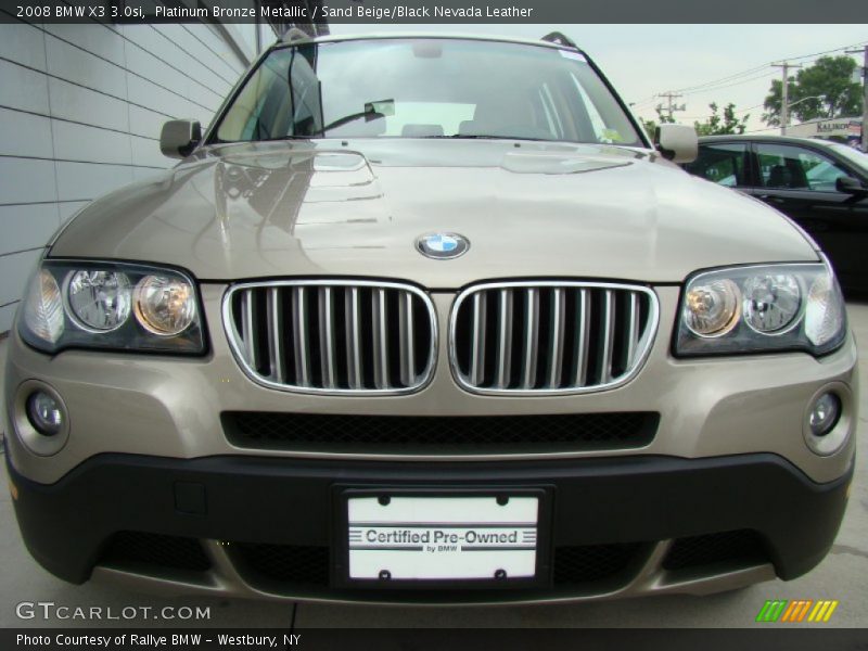 Platinum Bronze Metallic / Sand Beige/Black Nevada Leather 2008 BMW X3 3.0si