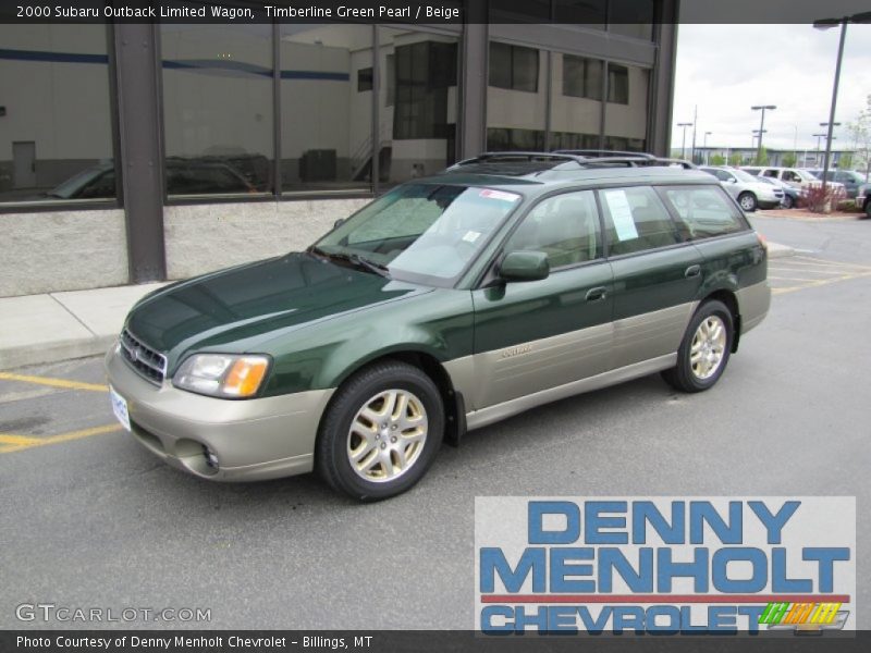 Timberline Green Pearl / Beige 2000 Subaru Outback Limited Wagon