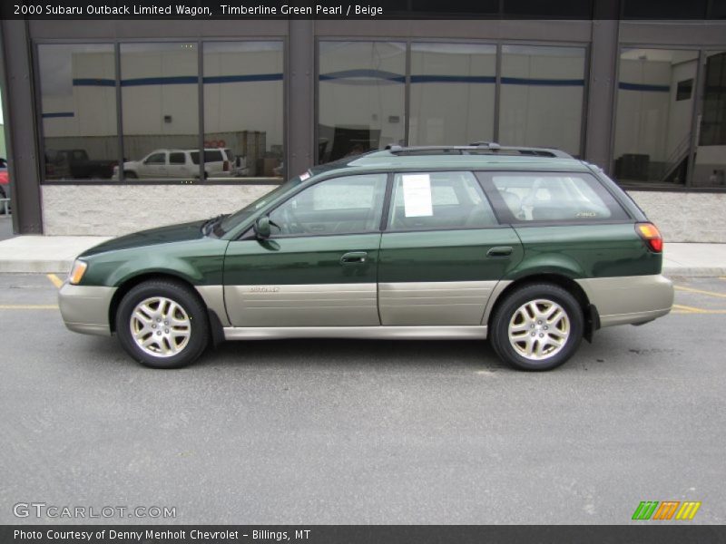 Timberline Green Pearl / Beige 2000 Subaru Outback Limited Wagon