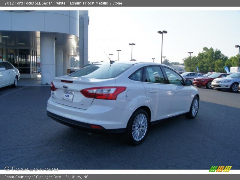 White Platinum Tricoat Metallic / Stone 2012 Ford Focus SEL Sedan