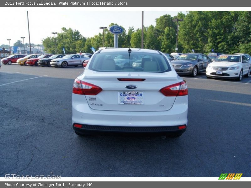 White Platinum Tricoat Metallic / Stone 2012 Ford Focus SEL Sedan