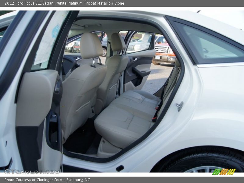 White Platinum Tricoat Metallic / Stone 2012 Ford Focus SEL Sedan