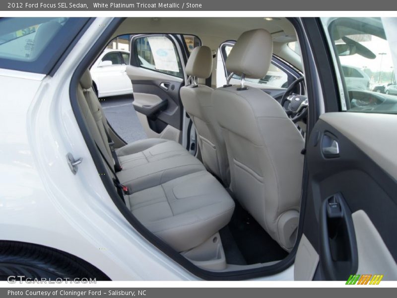 White Platinum Tricoat Metallic / Stone 2012 Ford Focus SEL Sedan
