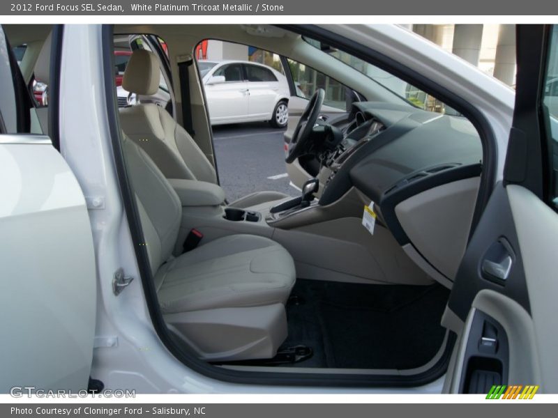 White Platinum Tricoat Metallic / Stone 2012 Ford Focus SEL Sedan