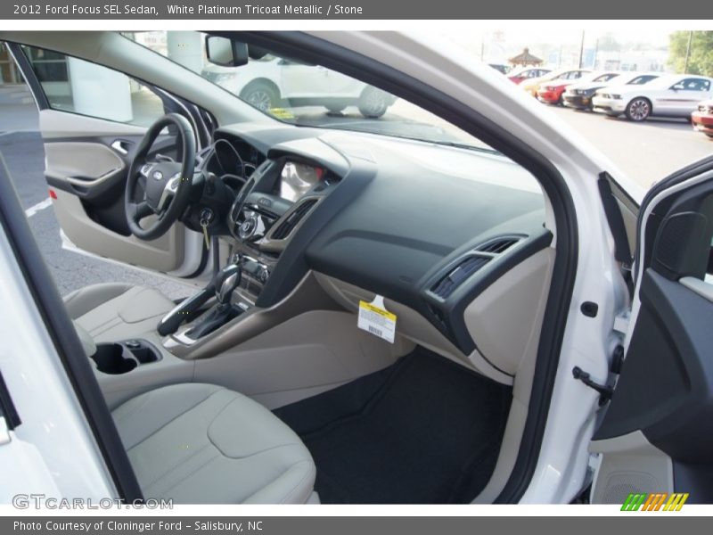 White Platinum Tricoat Metallic / Stone 2012 Ford Focus SEL Sedan