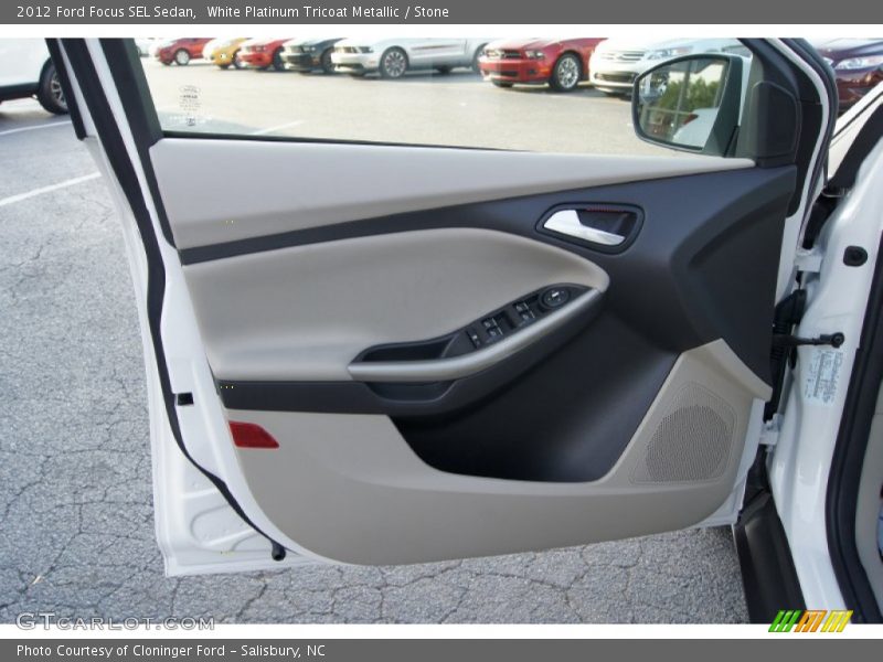 White Platinum Tricoat Metallic / Stone 2012 Ford Focus SEL Sedan