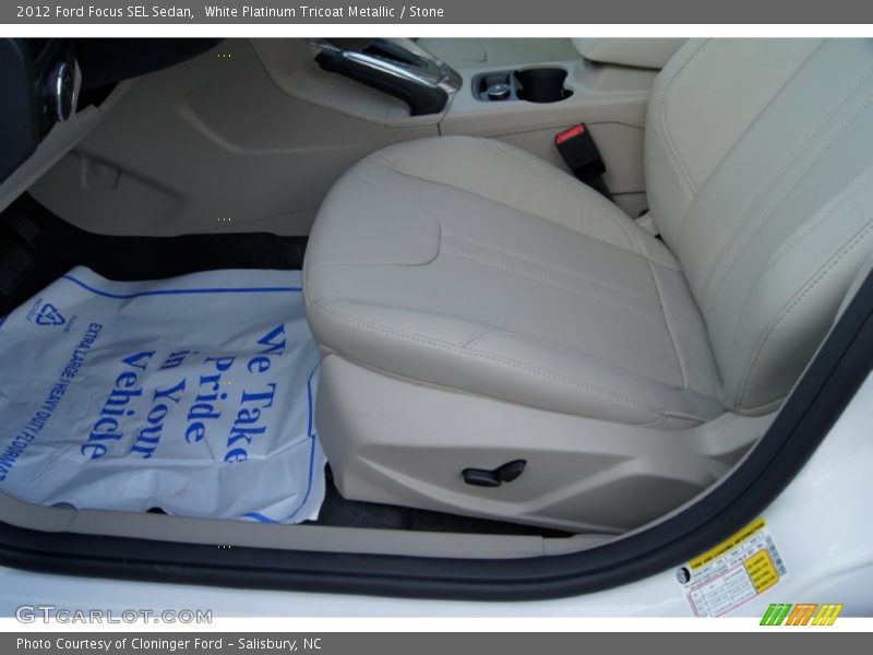 White Platinum Tricoat Metallic / Stone 2012 Ford Focus SEL Sedan