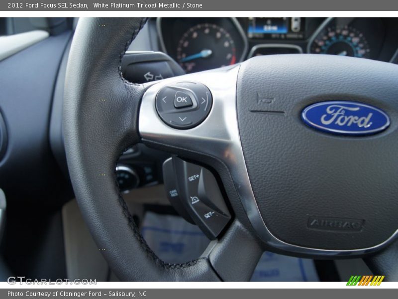 White Platinum Tricoat Metallic / Stone 2012 Ford Focus SEL Sedan