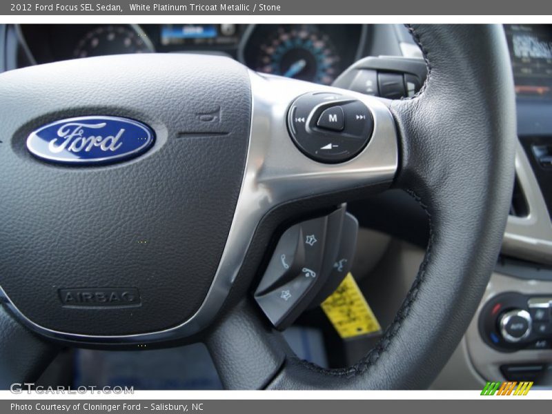 White Platinum Tricoat Metallic / Stone 2012 Ford Focus SEL Sedan