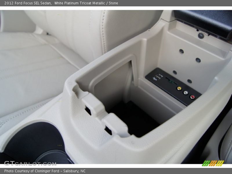 White Platinum Tricoat Metallic / Stone 2012 Ford Focus SEL Sedan