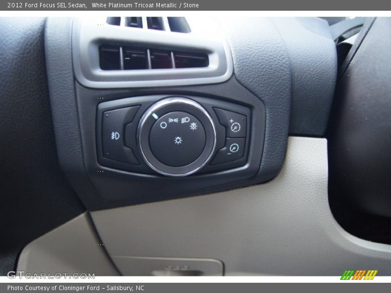 White Platinum Tricoat Metallic / Stone 2012 Ford Focus SEL Sedan