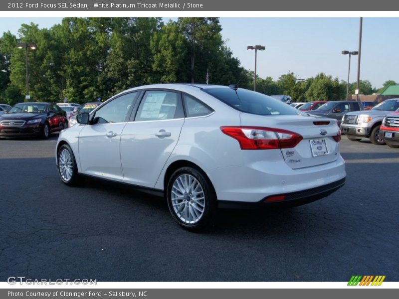 White Platinum Tricoat Metallic / Stone 2012 Ford Focus SEL Sedan