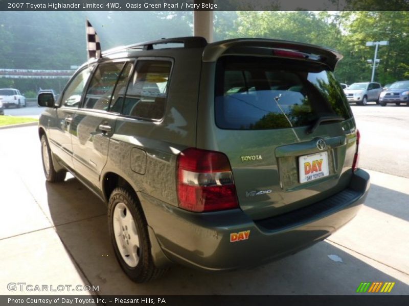 Oasis Green Pearl / Ivory Beige 2007 Toyota Highlander Limited 4WD