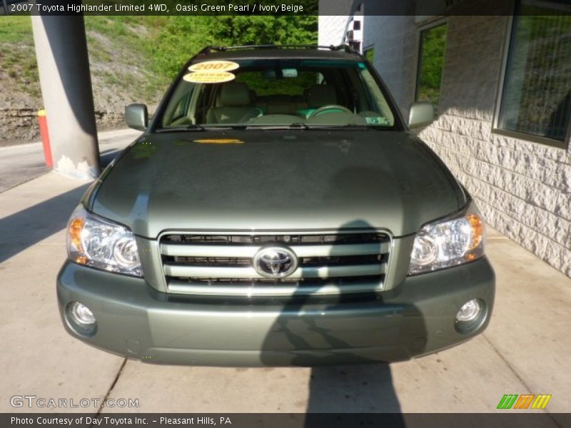 Oasis Green Pearl / Ivory Beige 2007 Toyota Highlander Limited 4WD