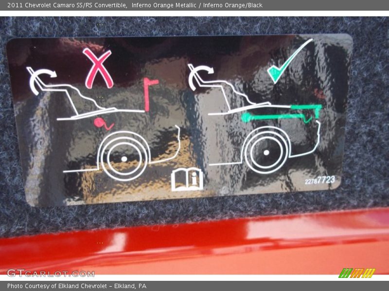 Info Tag of 2011 Camaro SS/RS Convertible